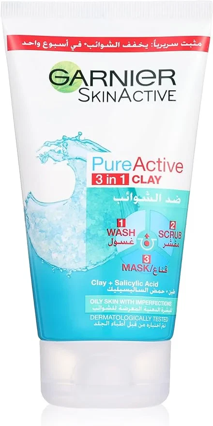 غسول غارنيه بيور أكتيف ٣ في ١ (Garnier Pure Active 3-in-1)