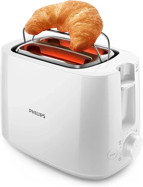 فيليبس ديلي كوليكشن حماصة بشريحتين - ابيض، HD2581